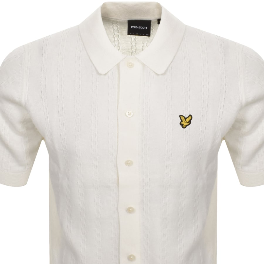 Lyle And Scott Textured Stripe Polo T Shirt White